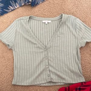 Crop Top Button Shirt